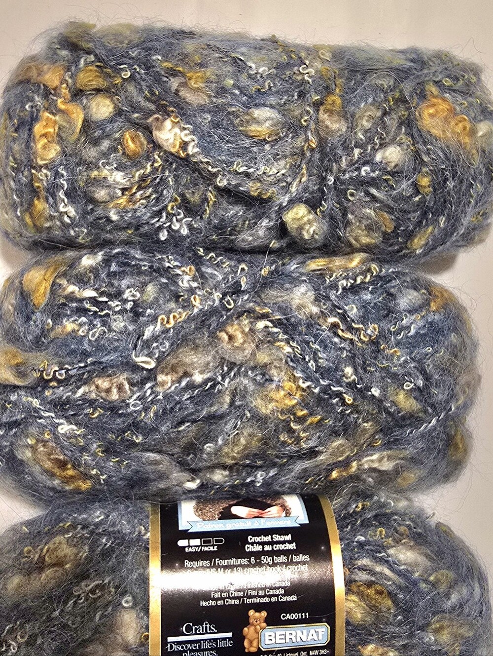 Vintage Lot of 4 Bernat Galaxy Nouveau Neptune Mohair Blend Yarn